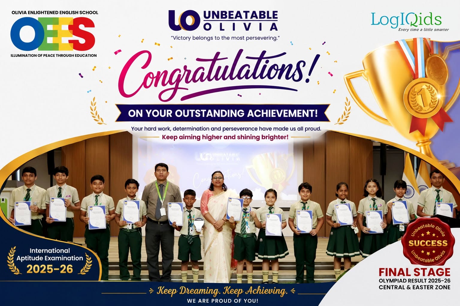 LOGIQIDS 2025-26 – OLIVIANS CONQUER THE INTERNATIONAL STAGE!